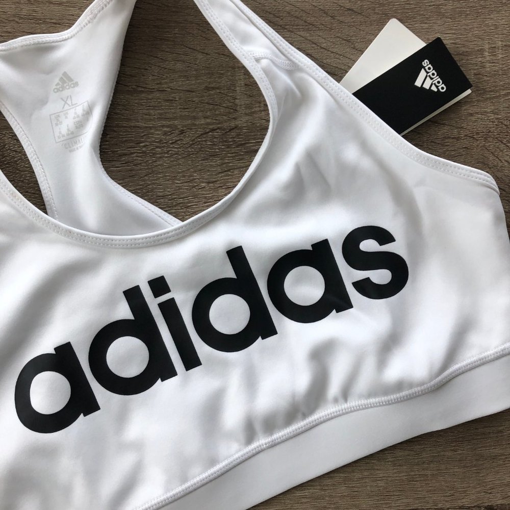NWT Adidas Climalite graphic white sports bra XL - Picture 3 of 6